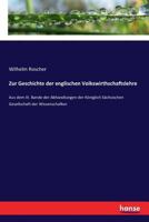 Zur Geschichte Der Englischen Volkswirthschaftslehre 1279812893 Book Cover