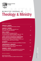 Mcmaster Journal of Theology and Ministry 2014-2015 1532602952 Book Cover
