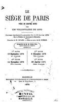 Le Si�ge de Paris, Pi�ce En Quatre Actes 1141492741 Book Cover