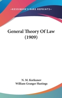 General theory of law 1177206609 Book Cover