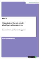 Quantitative Chemie Sowie Gleichgewichtsreaktionen 3668189110 Book Cover