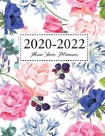 2020-2022 Three Year Planner: Floral Watercolor Cover 3 Year Monthly Planner 2020-2022 Large Print Agenda Schedule Organizer Logbook Diary for Next Three Year 36 Month Calendar Time Management Appoint 1078026521 Book Cover