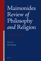 Maimonides Review of Philosophy and Religion Volume 1, 2022 9004506616 Book Cover