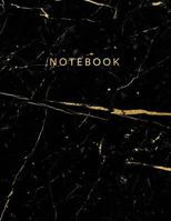 Notebook: Beautiful black marble gold bronze lettering| ? School supplies ? Personal diary ? Office notes | 8.5 x 11 - big notebook | 150 pages | College ruled (Black marble bronze collection) 1798653893 Book Cover