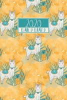 2020 Daily Diary: A5 Full Day on a Page DO1P Lined Planner Writing Journal Yellow & Blue Llamas Cover 1706401833 Book Cover
