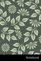 Notebook: Fleurs, Fond, Feuille, Feuilles Carnet / Journal / Livre d'écriture / Calepin / Agenda / Notes - 6 x 9 pouces (15,24 x 22,86 cm), 150 pages, surface brillante. 1701594692 Book Cover