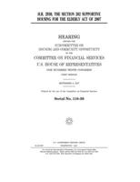 H.R. 2930: the Section 202 Supportive Housing for the Elderly Act of 2007 1677372796 Book Cover