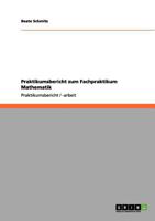 Praktikumsbericht zum Fachpraktikum Mathematik 3640995546 Book Cover