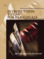 Introduction to Law for Paralegals 0766816931 Book Cover