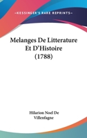 Melanges De Litterature Et D'Histoire 1104144743 Book Cover
