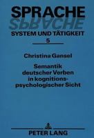 Semantik Deutscher Verben in Kognitionspsychologischer Sicht 3631448783 Book Cover