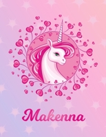 Makenna: Unicorn Sheet Music Note Manuscript Notebook Paper Magical Horse Personalized Letter M Initial Custom First Name Cover Musician Composer Instrument Composition Book 12 Staves a Page Staff Lin 1706359756 Book Cover