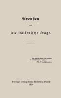 Preussen Und Die Italienische Frage 3662405946 Book Cover