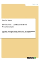 Information - Der Sauerstoff des Unternehmens (German Edition) 3668864357 Book Cover