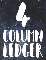 4 Column Ledger: Accounting Book for Bookkeeping and Expense Tracking - 120 Pages, 8.5 x 11 - Blue Grunge Cover 1099163889 Book Cover