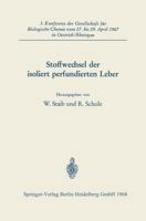 Stoffwechsel Der Isoliert Perfundierten Leber 3662389169 Book Cover