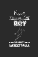 Never Underestimate A Boy Who Plays Basketball: Never Underestimate Notebook, Dotted Bullet (6 x 9 - 120 pages) Sports and Recreations Themed Notebook for Daily Journal, Diary, and Gift 1673460739 Book Cover