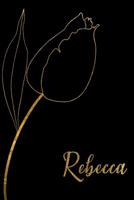 Rebecca: Personalized Writing Journal for Women - Elegant Black and Gold 1096512955 Book Cover