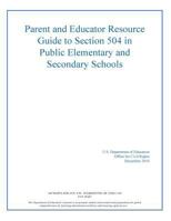 Parent and Educator Resource Guide to Section 504 in Public Elementary and Secon 1543145957 Book Cover