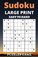 Sudoku Large Print Hard to Easy Puzzle Game: One Puzzle Per Page - Easy, Medium, and Hard Large Print Puzzle Book For Adults, Puzzle Book Gift (Puzzle B08CP92R8V Book Cover