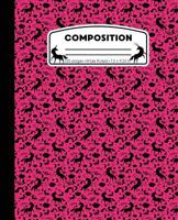 Composition: Unicorn Hot Pink Marble Composition Notebook Wide Ruled 7.5 X 9.25 In, 100 Pages Book for Girls, Kids, School, Students and Teachers 1721774866 Book Cover