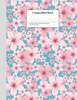 Composition Book Wide-Ruled Cheerful Japanese Cherry Blossoms: Class Notebook for Study Notes and Writing Assignments 1089182457 Book Cover