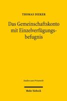 Das Gemeinschaftskonto Mit Einzelverfugungsbefugnis 3161550536 Book Cover