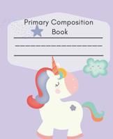 Primary Composition Book: Unicorn Composition Book For Handwriting For Grade K-2 1078222509 Book Cover