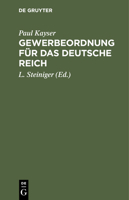 Gewerbeordnung Für Das Deutsche Reich 3112409795 Book Cover