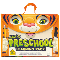 School Zone - Jaz’s Preschool Learning Pack - Ages 3-5, Workbook, Flash Cards, Early Reading Books, Math, Write & Reuse, Educational Games, Press-Out Pieces, Carrying Case, Pencil & Wipe-Clean Marker 1681473631 Book Cover