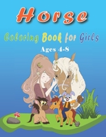Horse Coloring Book for Girls: 50 horse images to color by girls ages 4-8 B08XS3YKJ4 Book Cover