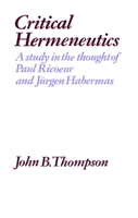 Critical Hermeneutics 0521276667 Book Cover