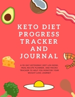 Keto Diet Progress Tracker and Journal: A 90-day Ketogenic Diet Log Book, Meal Recipe Planner, and Macro Tracker to Help You Monitor your Weight Loss Journey 1712683489 Book Cover