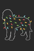 Goldendoodle with Christmas Lights - Christmas Notebook - Goldendoodle Diary - Dog Journal - Christmas Gift for Dog Lover: Medium College-Ruled Journey Diary, 110 page, Lined, 6x9 (15.2 x 22.9 cm) 1707594406 Book Cover