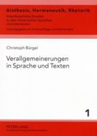 Verallgemeinerungen in Sprache Und Texten: Generalisierung, Globalisierung, Konzeptualisierung Im Franzoesischen 3631553315 Book Cover