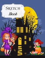 Sketch Book: Halloween Sketchbook Scetchpad for Drawing or Doodling Notebook Pad for Creative Artists Trick Or Treat Mansion Blue Kids 1692518372 Book Cover
