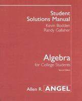 Algebra for College Students: Student Solutions Manual 013141769X Book Cover