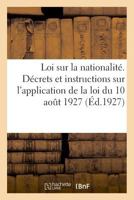 Loi sur la nationalité 2329032994 Book Cover
