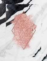Unruled Notebook: White Marble & Pink Glitter Soft Cover | Large (8.5 x 11 inches) Letter Size | 100 Unlined Pages | Unlined Art Deco Journal 1710804254 Book Cover