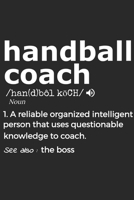 Handball Coach Noun 1. Reliable Organized Intelligent Person That Uses Questionable Knowledge To Coach. See Also: the boss: Handy Notebook For A Handball Coach To Use For Notes, Line Ups, Strategy, Cr 1679222031 Book Cover