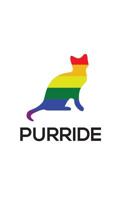 Purride: Purride Funny LGBT Lesbian and Gay Pride Love Notebook with Colorful Rainbow and Pun as Doodle Diary Book Gift for Cat Lover 1072517612 Book Cover