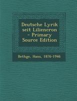 Deutsche Lyrik Seit Liliencron 0274667681 Book Cover