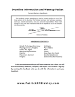 Drumline Instruction Packet & Warmup Book 1312339578 Book Cover