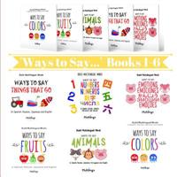 Ways to Say Books 1-6: Fun Multilingual Books to Learn Vocabulary in Spanish, English, Russian, Japanese and Portuguese Box set 1079099204 Book Cover