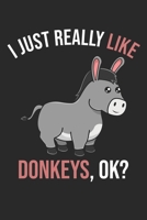 I Just Really Like Donkeys, OK?: DIN A5 Esel Notizheft liniert | 120 Seiten liniertes Esel Notizbuch für Notizen in Schule, Universität, Arbeit oder zuhause. | Eine tolles Geschenk für Ihre Liebsten. 1671263200 Book Cover