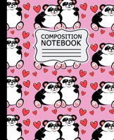 Composition Notebook: Cute Panda Bear Pattern Panda Friends for Kids Pink Background - 7.5" X 9.25 - 110 Pages 1689658215 Book Cover