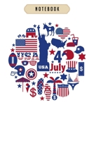 Notebook: 4 th july usa amerika america day veterans day Notebook-6x9(100 pages)Blank Lined Paperback Journal For Student, kids, women, girls, boys, men, birthday gifts-Veterans day gifts notebook 1674626347 Book Cover