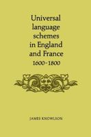 Universal Language Schemes in England and France, 1600-1800 (University of Toronto romance series) 1487592418 Book Cover