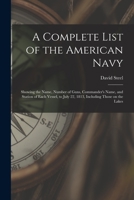 A Complete List of the American Navy [microform]: Showing the Name, Number of Guns, Commander's Name, and Station of Each Vessel, to July 22, 1813, Including Those on the Lakes 1014980909 Book Cover