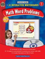 Math Word Problems for All Interactive Whiteboards, Grade 1 1420638459 Book Cover
